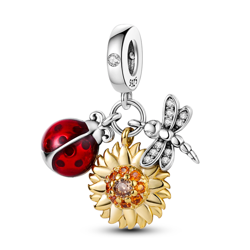 Mariquita, Girasol & Libelula