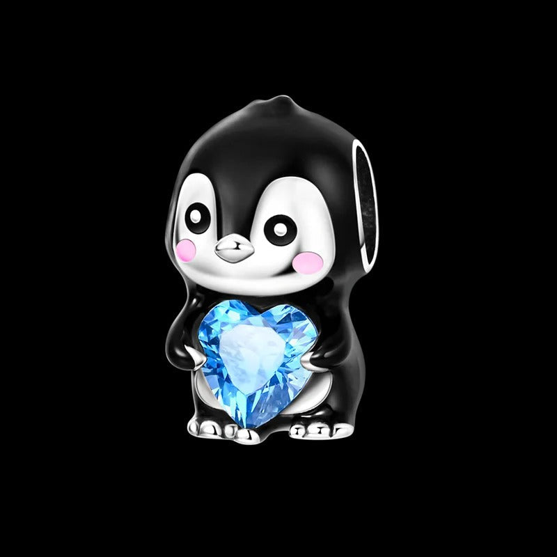 Pingüino y Corazón Azul