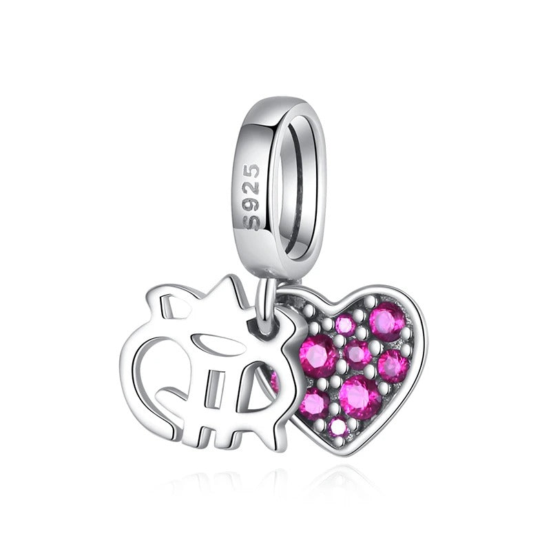 Corazón con Cristales Rosados