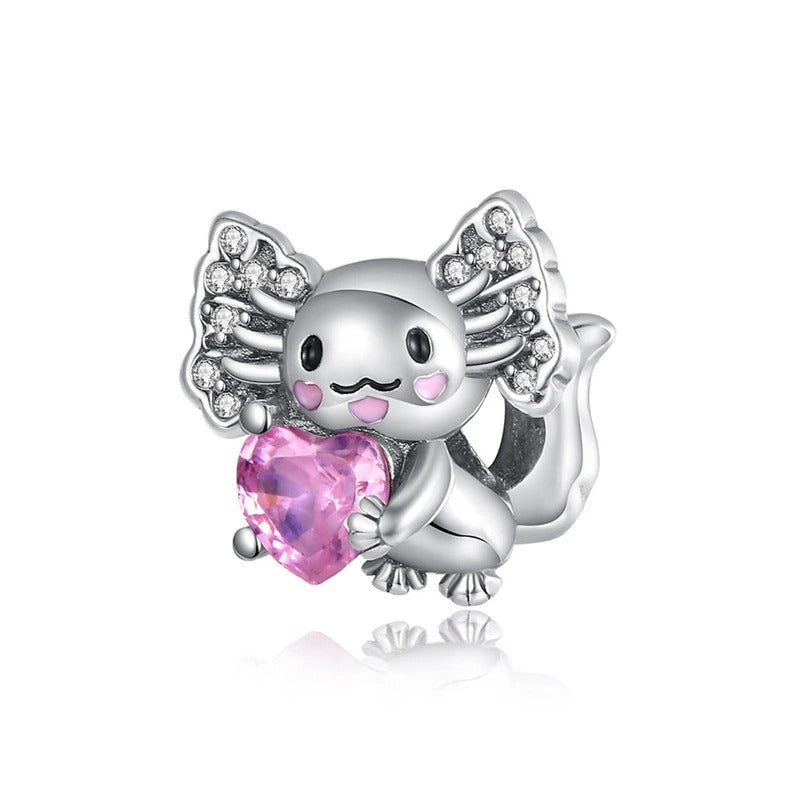 Ajolote y Corazón Rosa