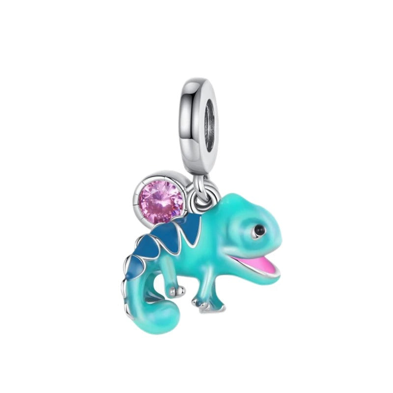 Camaleón Azul y Piedra Rosa