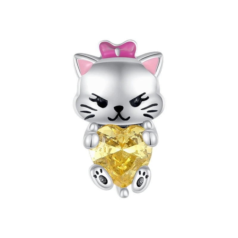 Gatito y Corazón Amarillo