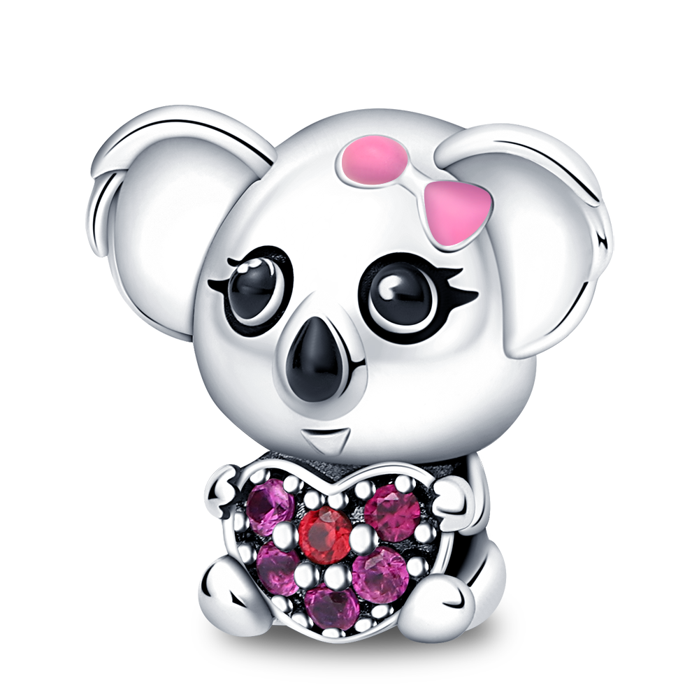 Koala Corazon Rosa Diamantado