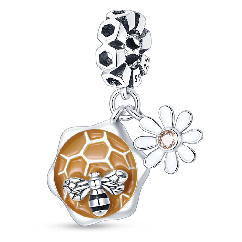 Abeja en Panal & Flor