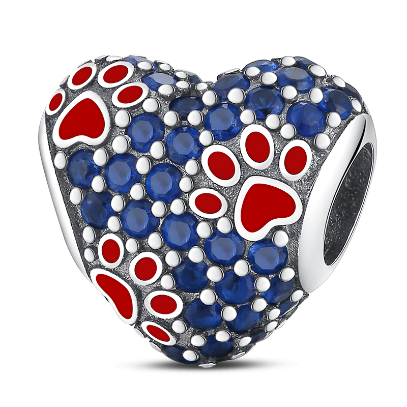 Corazon Huellitas de Perro Diamantadas