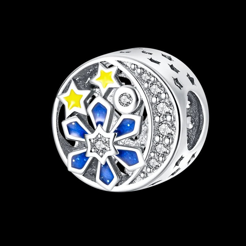 Abalorio Luna y Estrellas Brillante
