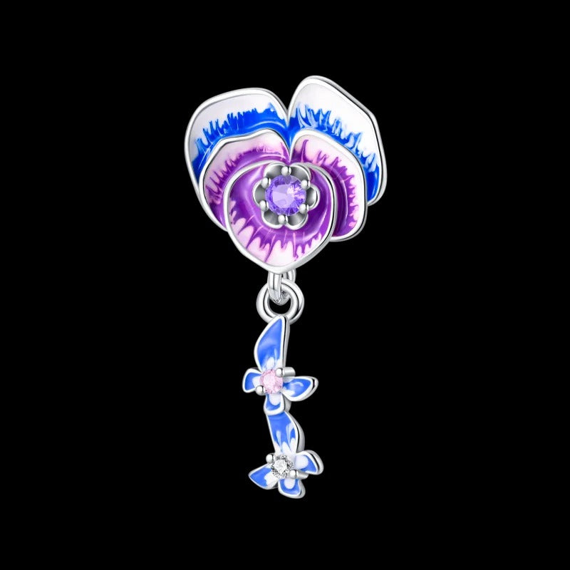 Flor Morada y Mariposas