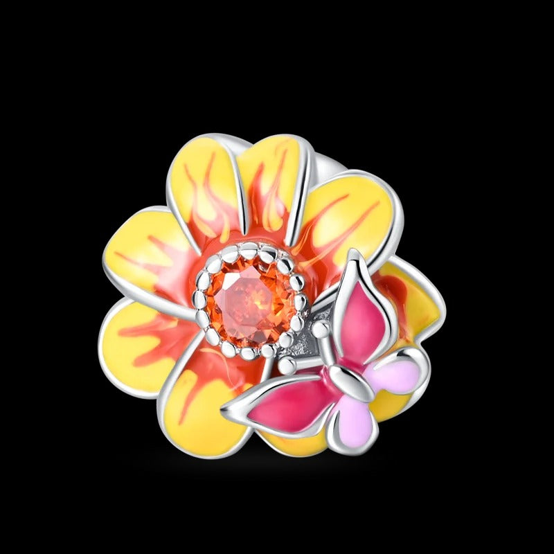 Flor Amarilla y Mariposa