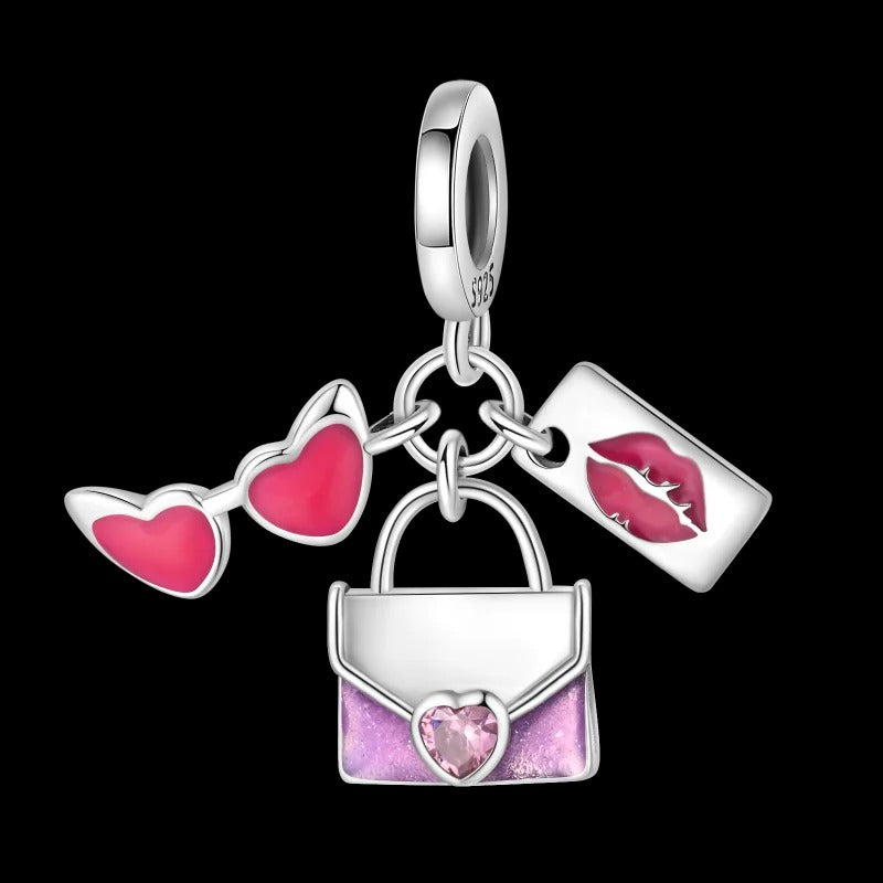 Lentes de Corazón, Bolso y Carta Rosa