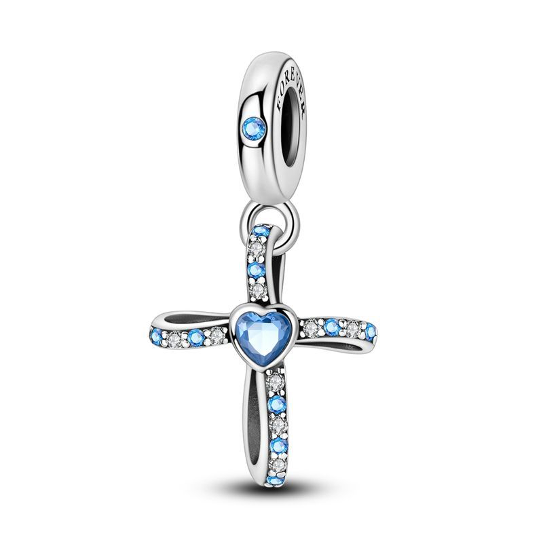 Cruz y Corazón Azul